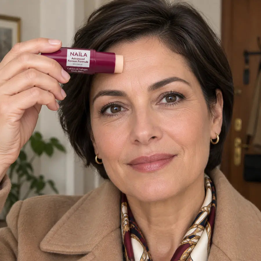 Donna che passa lo stick prima di uscire