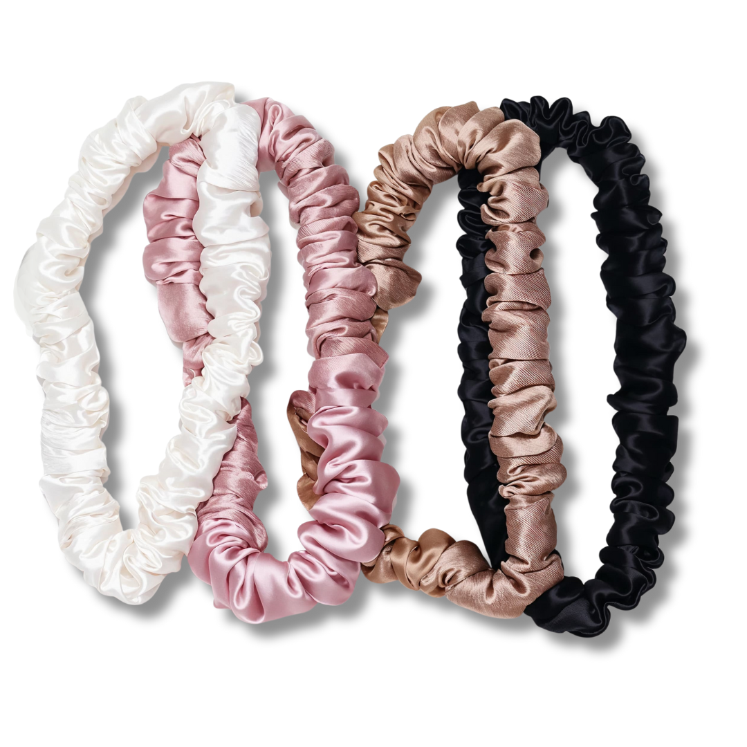 Set x4 Scrunchies in Seta